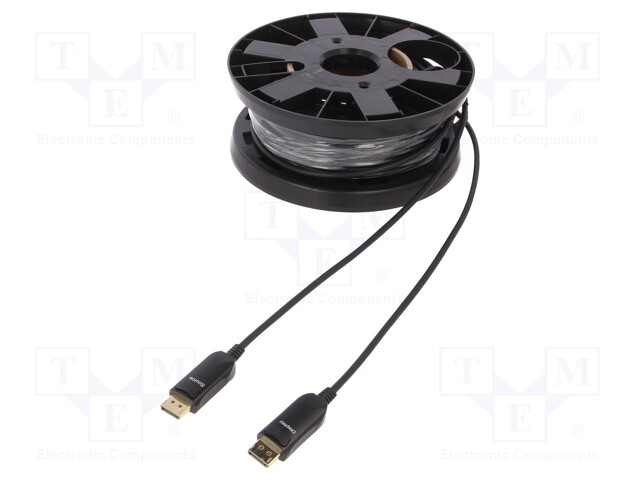 Cable; DisplayPort 1.4,HDCP 2.2,optical; 30m; black