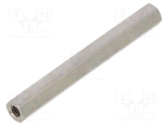 Screwed spacer sleeve; Int.thread: M2,5; 35mm; hexagonal; brass