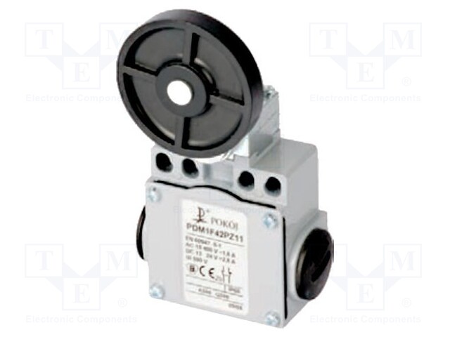 Limit switch; lever R 26,5mm, rubber roller Ø50mm; NO + NC; 10A