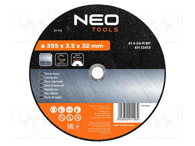 Cutting wheel; Ø: 350mm; Holder: assembly hole; Øhole: 32mm
