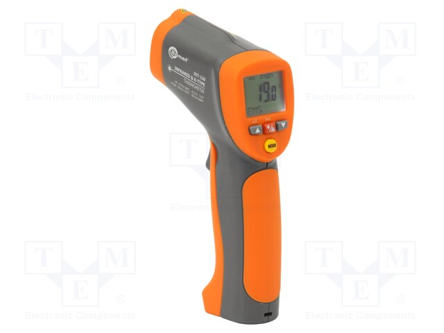 Infrared thermometer; LCD,with a backlit; -32÷380°C; ε: 0,1÷1