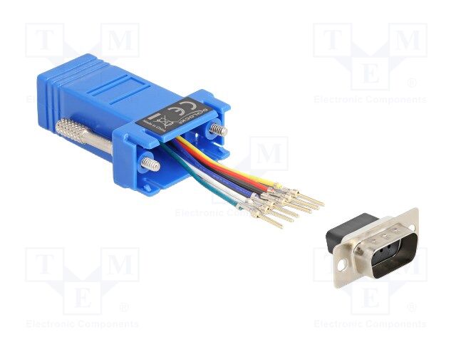 Adapter; D-Sub 9pin plug,RJ12 socket; blue