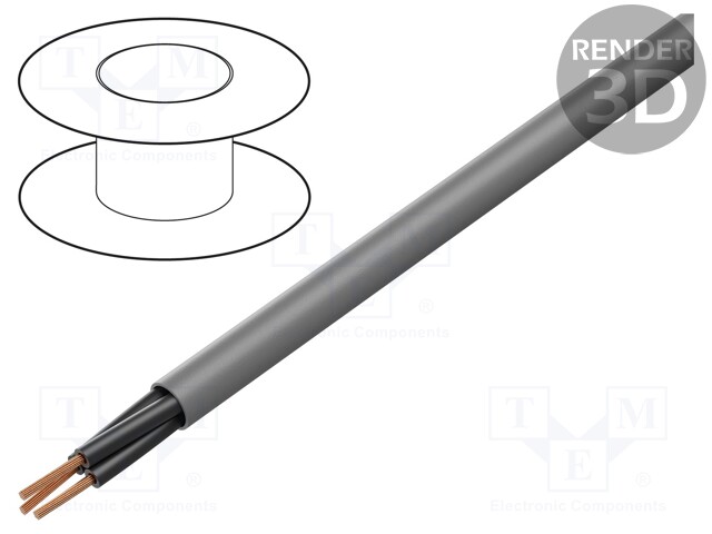 Wire; MEGAFLEX®500; 3x0,5mm2; unshielded; 300/500V; LSZH; Cu; grey
