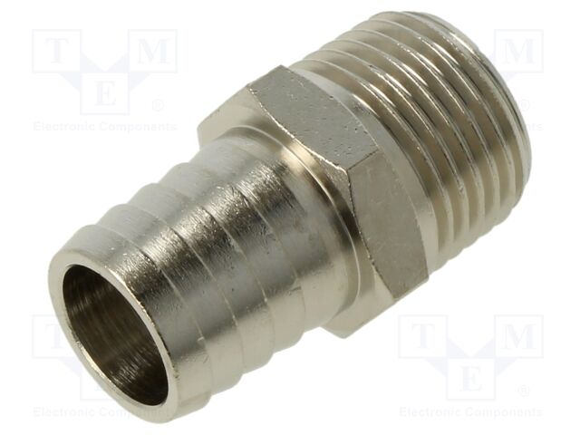 Metal connector; threaded; G 1/2"; Mat: nickel plated brass