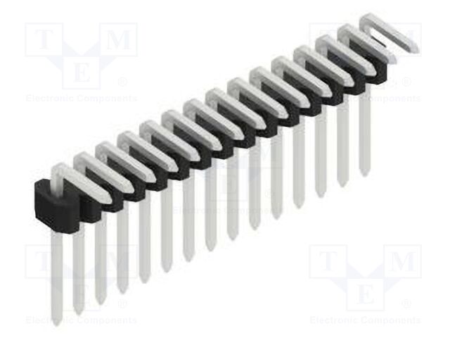 Connector: pin strips; pin header; male; PIN: 15; 1.27mm; THT; 1x15