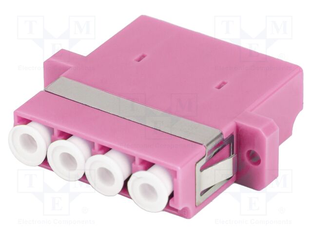Adapter; OM4; LC/UPC,both sides; 50/125um; violet; -40÷85°C