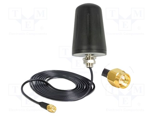 Antenna; LoRa,external; black; SMA; screw; male; 10W; 868MHz; 50Ω