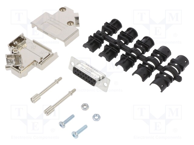 D-Sub; PIN: 15; female; shielded,metalized; angled 45°; soldering