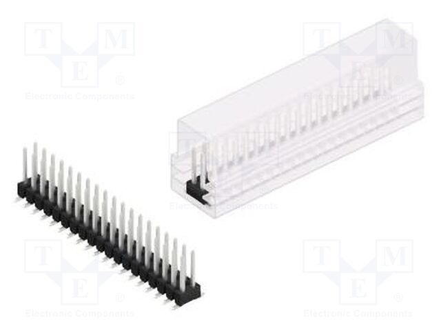 Connector: pin strips; pin header; male; PIN: 38; 2.54mm; SMT; 2x19