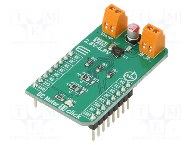 Click board; motor driver; I2C; DRV8830; 3.3VDC