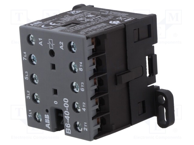 Contactor: 4-pole; NO x4; 110÷127VAC; 6A; DIN,on panel; B6