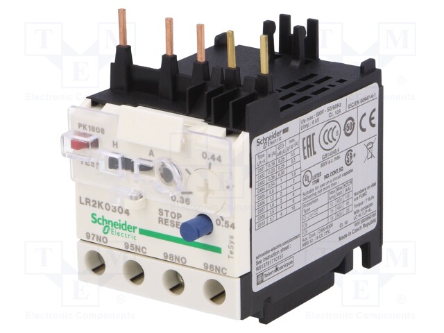 Thermal relay; Series: TeSys K; Auxiliary contacts: NO + NC