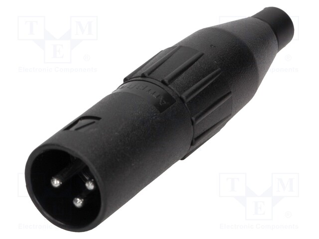 Plug; XLR; male; PIN: 3; straight; for cable; soldering; tinned; 133V