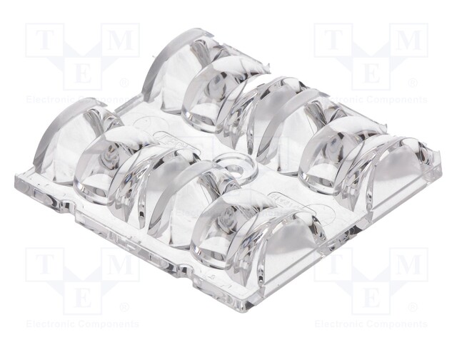 LED lens; square; transparent; 19÷30°; H: 10.6mm