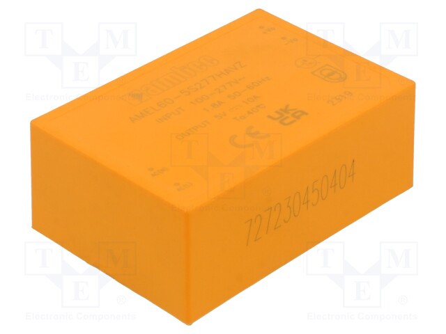 Converter: AC/DC; 50W; Uin: 85÷305V; Uout: 5VDC; Iout: 10A; 89%; THT