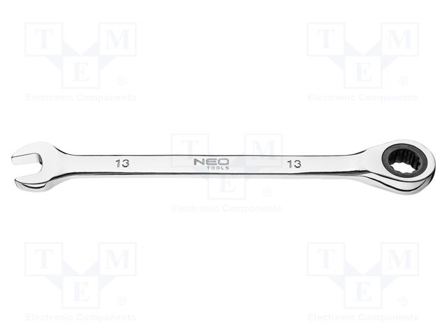Wrench; combination spanner,with ratchet; 13mm; L: 180mm