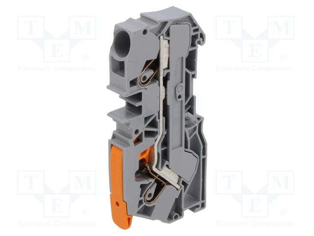 TERMINAL BLOCK, DIN RAIL, 2POS, 20-6AWG