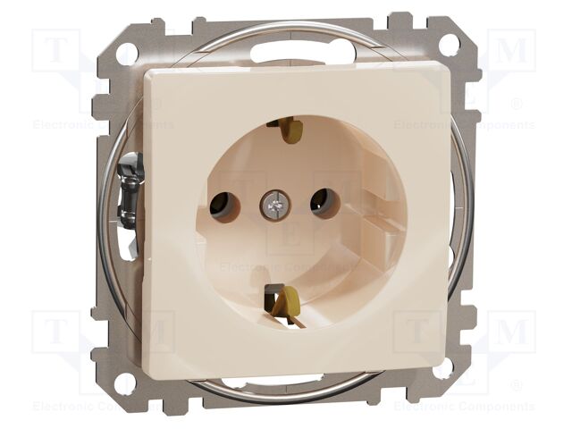 F-type socket (Schuko); 250VAC; IP20; beige; Sedna; Illumin: none