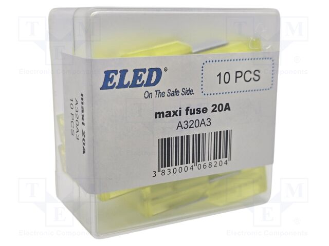 Fuse: fuse; 20A; 32VDC; automotive; 29.5mm; 29.5x9x34.1mm