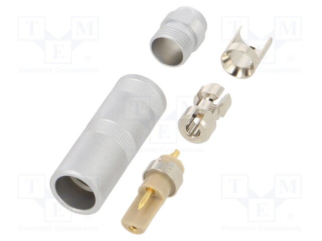 Connector: circular; 1S; plug; male/female; PIN: 2(1+1); soldering