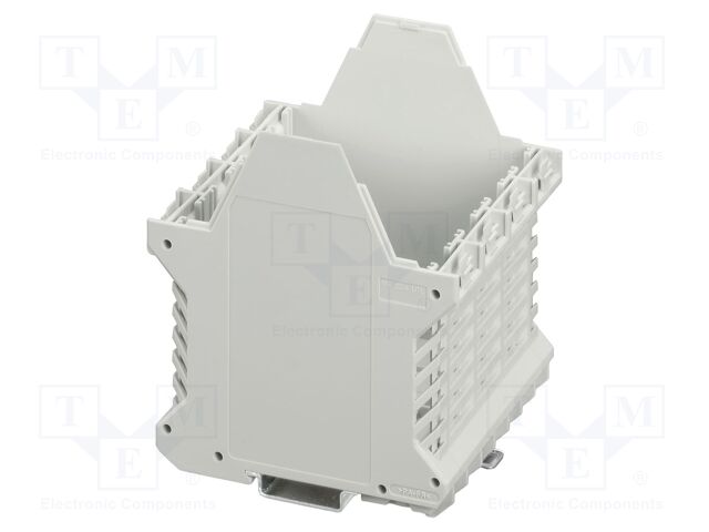 Enclosure base; with FE contact; grey; UL94V-0; ME 90; X: 107.3mm