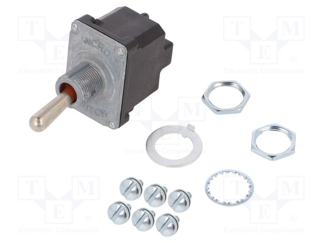 Switch: toggle; Pos: 2; DPST; (OFF)-ON; 6A/230VAC; 18A/28VDC; IP67