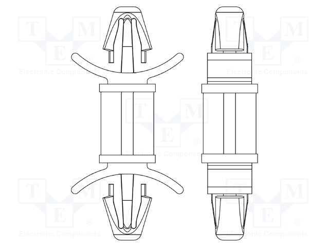 PCB distance; polyamide 66; L: 11.1mm; latch/latch; UL94V-2