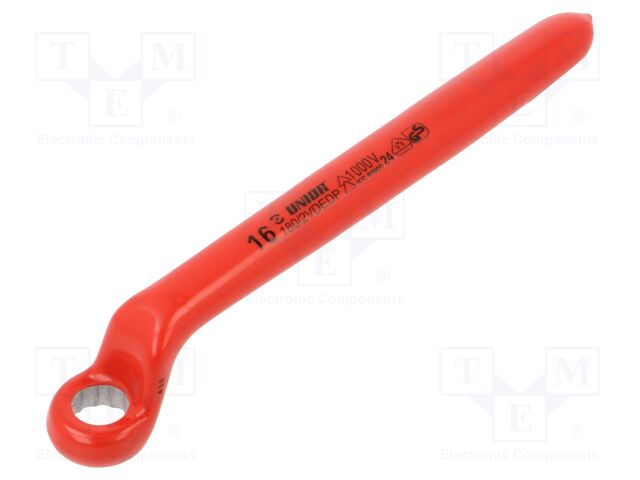 Wrench; insulated,single sided,box,bent; 16mm; 180/2VDEDP