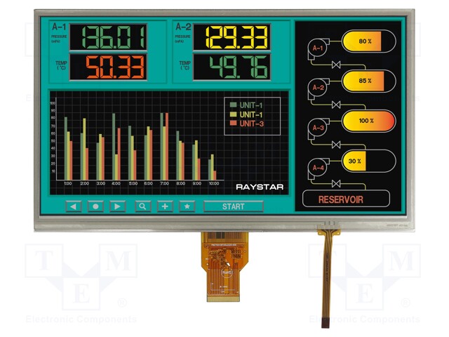 Display: TFT; 10.1"; 1024x600; Illumin: LED; Dim: 235x143x6.65mm