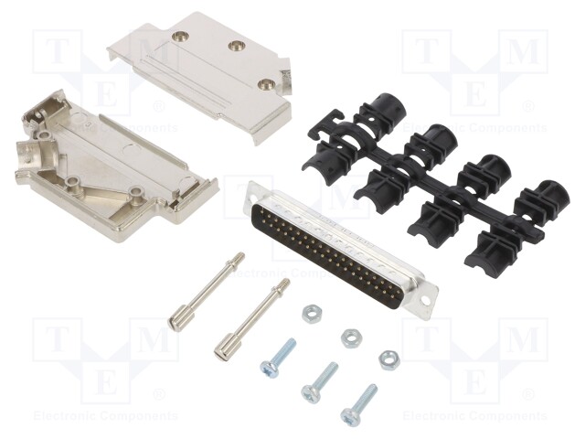 D-Sub; PIN: 37; male; shielded,metalized; angled 45°; soldering