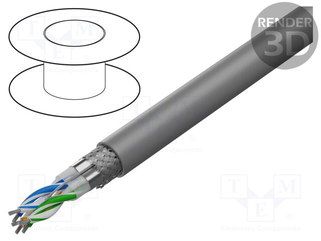 Wire; Manhattan™; 3x2x24AWG; PVC; grey; 300V; 30.5m; 100ft