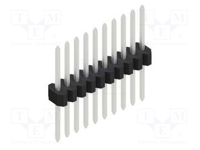 Connector: pin strips; pin header; male; PIN: 10; 1.27mm; THT; 1x10