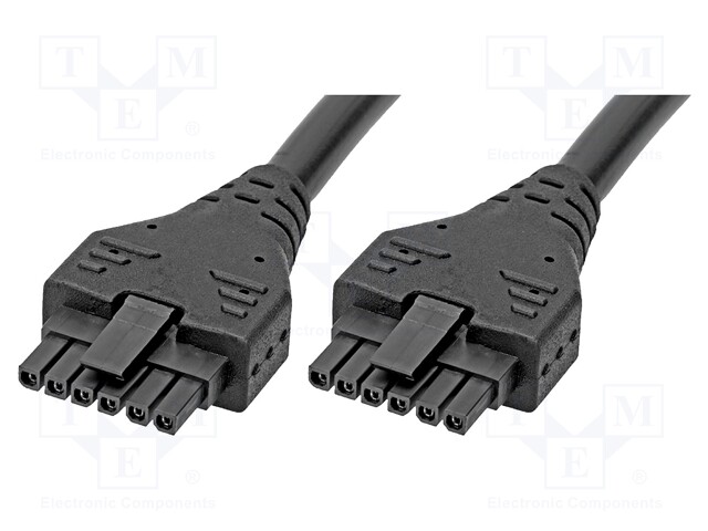 Cable; Micro-Fit 3.0; female; PIN: 6; Len: 0.5m; 8.5A; Colour: black
