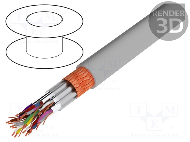 Wire; Li-2Y-CY-PIMF; 10x2x0,22mm2; PVC; grey; 250V