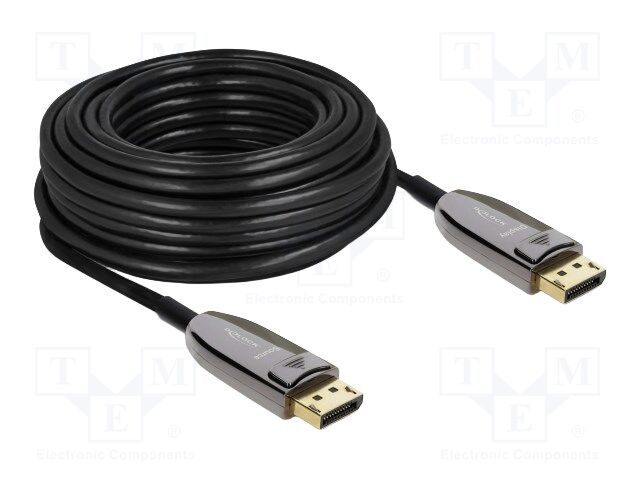 Cable; DisplayPort plug,both sides; TPU; Len: 15m; black; grey