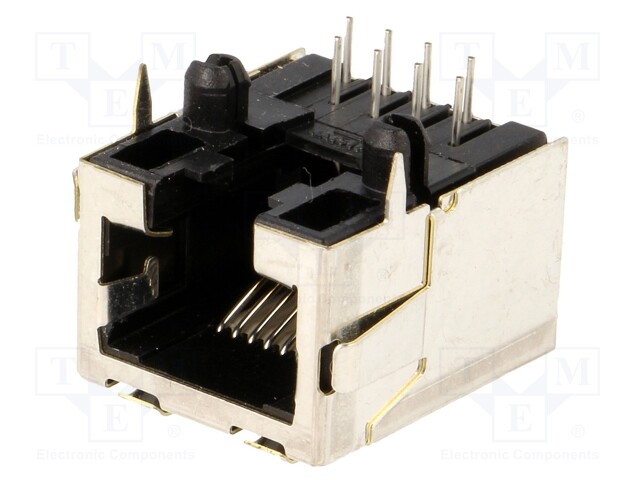 Socket; RJ45; PIN: 8; Layout: 8p8c; THT; on PCBs