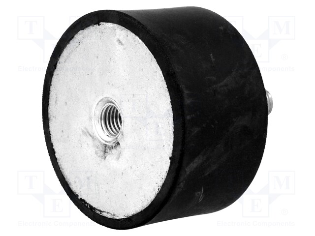 Vibration damper; M12; Ø: 75mm; rubber; L: 40mm; Thread len: 37mm