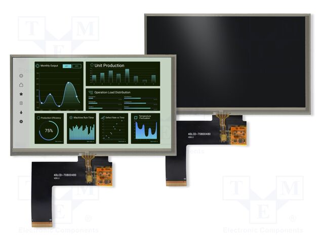 Display: TFT; 7"; 800x480; Illumin: LED; 164.9x100mm; RGB
