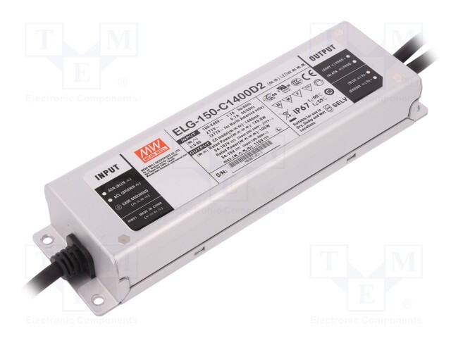 Power supply: switched-mode; LED; 149.8W; 54÷107VDC; 1.4A; IP67