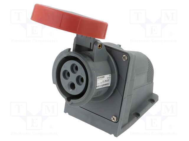 Connector: AC supply 3-phase; socket; female; angled; IP67; 16A