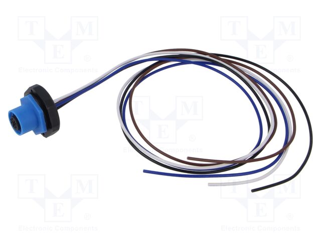 Connector: M12; socket; male; straight; with lead; PIN: 4; 0.34mm2