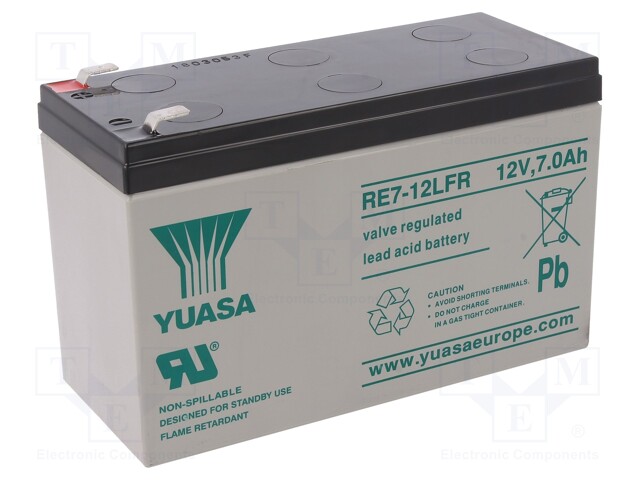 Re-battery: acid-lead; 12V; 7Ah; AGM; 151x65x97.5mm