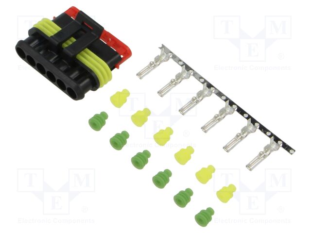 Connector: wire-wire; plug; female; Superseal 1.5; 24VDC; PIN: 6