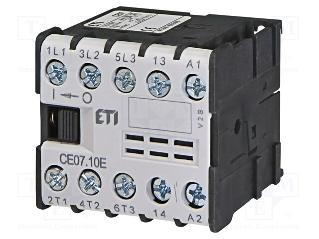 Contactor: 4-pole; NO x4; 400VAC; 7A; DIN,on panel; CE; -25÷55°C