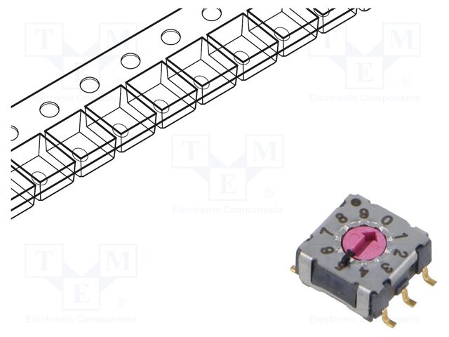 Encoding switch; DEC/BCD; Pos: 10; SMT; Rcont max: 80mΩ