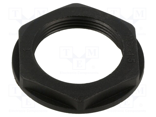 Nut; M32; PA66; black; -50÷135°C; Thread: metric; Pitch: 1,5