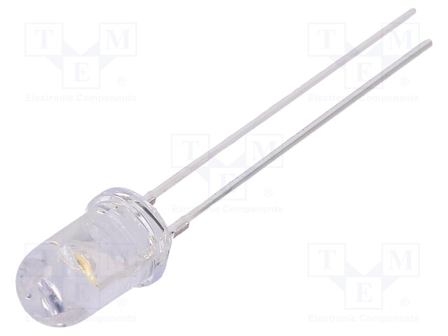 LED; 5mm; white warm; 8400÷10000mcd; 60°; Front: convex; 3000(typ)K