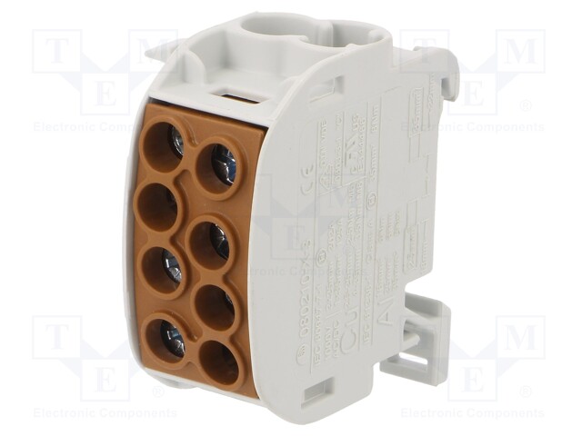 Splice terminal: distribution block; 35mm2; ways: 1; terminals: 4
