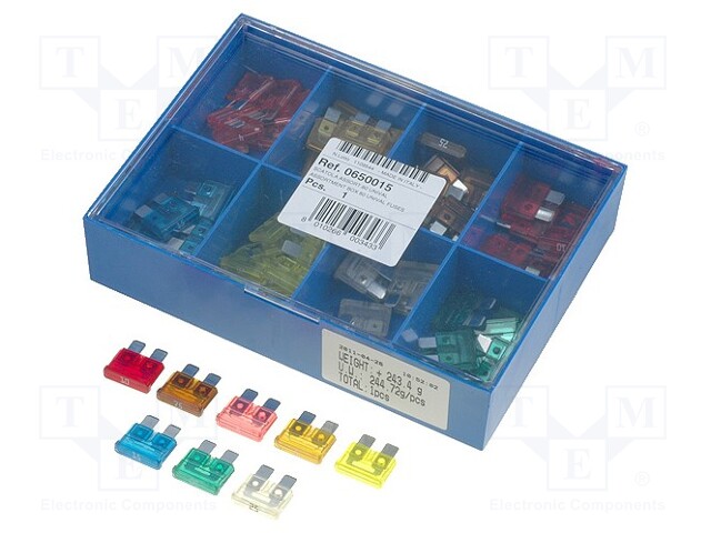Kit contents: fuses; fuse; 19mm; 32V; No.of val: 8; 80pcs.