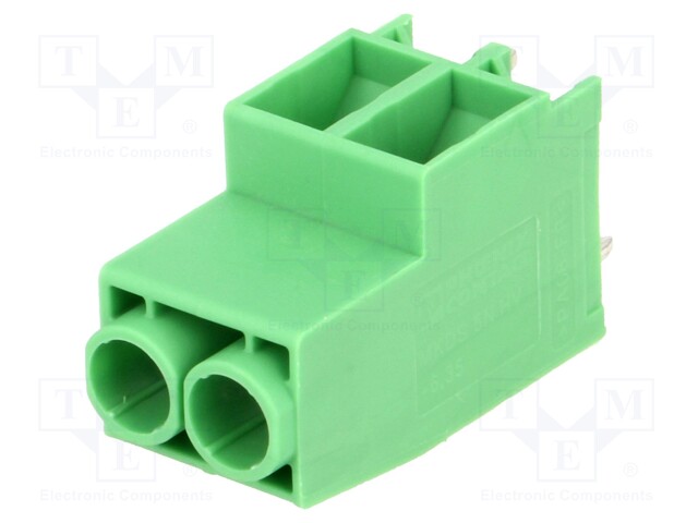 PCB terminal block; angled 90°; 6.35mm; ways: 2; on PCBs; 0.2÷4mm2